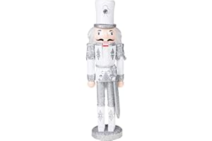 Clever Creations Silver Soldier 12 Inch Traditional Wooden Nutcracker, Festive Christmas Décor for Shelves and Tables