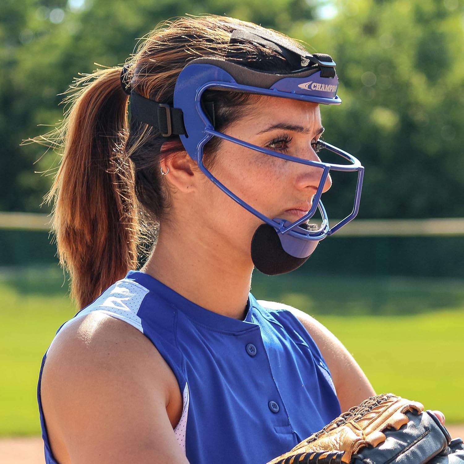 CHAMPRO Defensive Fielder Mask – Perfect for Softball, Teeball, Baseball, with sizes and colors for all ages : Sports & Outdoors