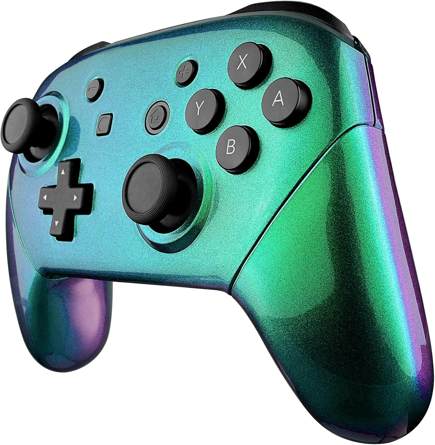 eXtremeRate Chameleon Faceplate Backplate Handles for Nintendo Switch Pro Controller, Green Purple DIY Replacement Grip Housing Shell Cover for Nintendo Switch Pro - Controller NOT Included: Computers & Accessories