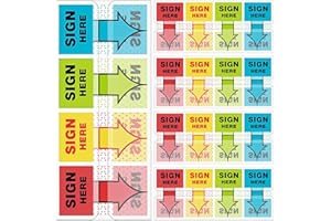 ZILAMGOO 500pcs Sign Here Stickers – Adhesive Arrow Labels, Sign Here Flags, Tabs & Sticky Notes for Documents, Notebooks, Office, School Supplies – 4 Color Initial Here Post It Flags (500)