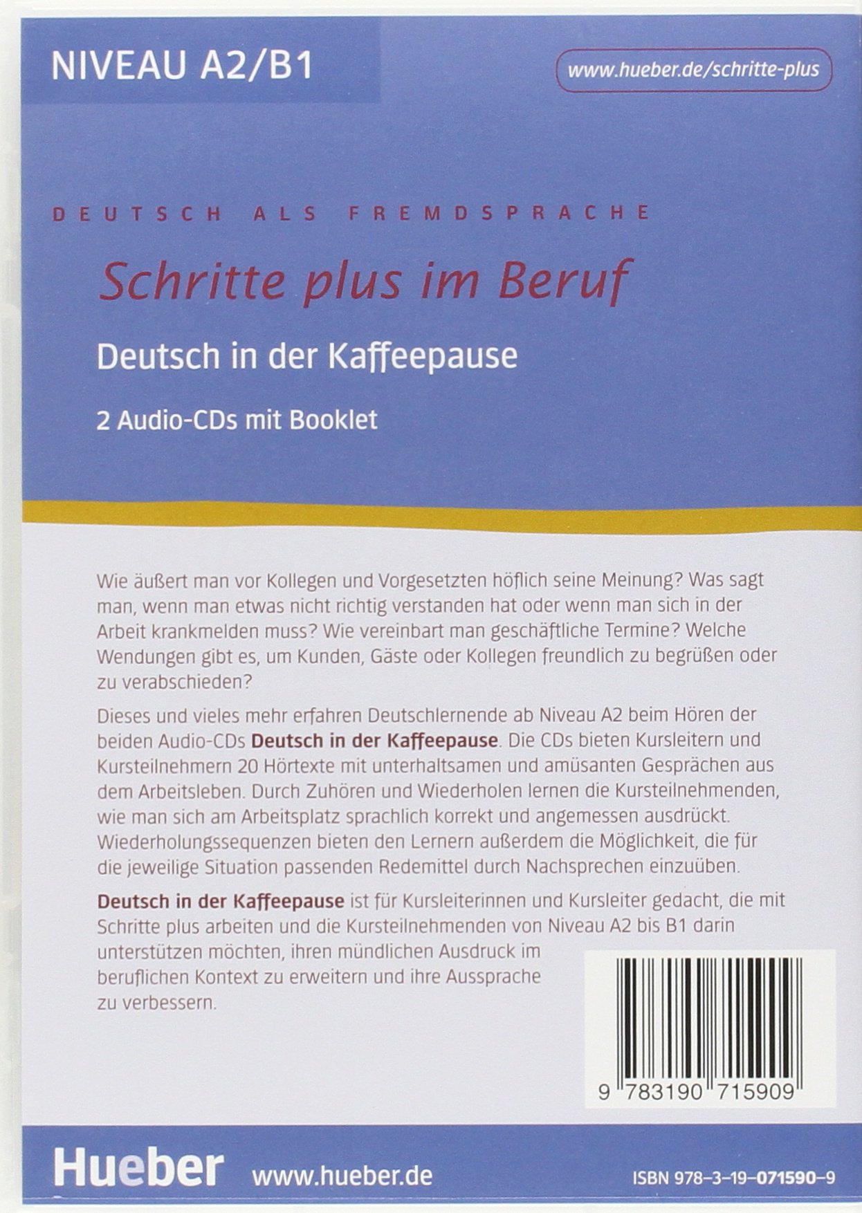 Schritte Plus Im Beruf Deutsch In Der Kaffeepause Cds 2 Mit Transkriptionen 9783190715909 Amazon Com Books Schritte Plus Im Beruf Deutsch In Der Kaffeepause Cds 2 Mit Transkriptionen 9783190715909 Amazon Com Books