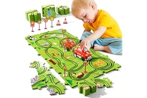 Bennol Toddler Toys Gifts for 3 4 5 Year Old Boys, 39 Jigsaw Puzzle Race Track Car Set Toys for Kids Boys Toddlers 3-5 4-6, Puzzle Tracks Car Toys Gifts for 3 4 5 Year Old Boys Kids