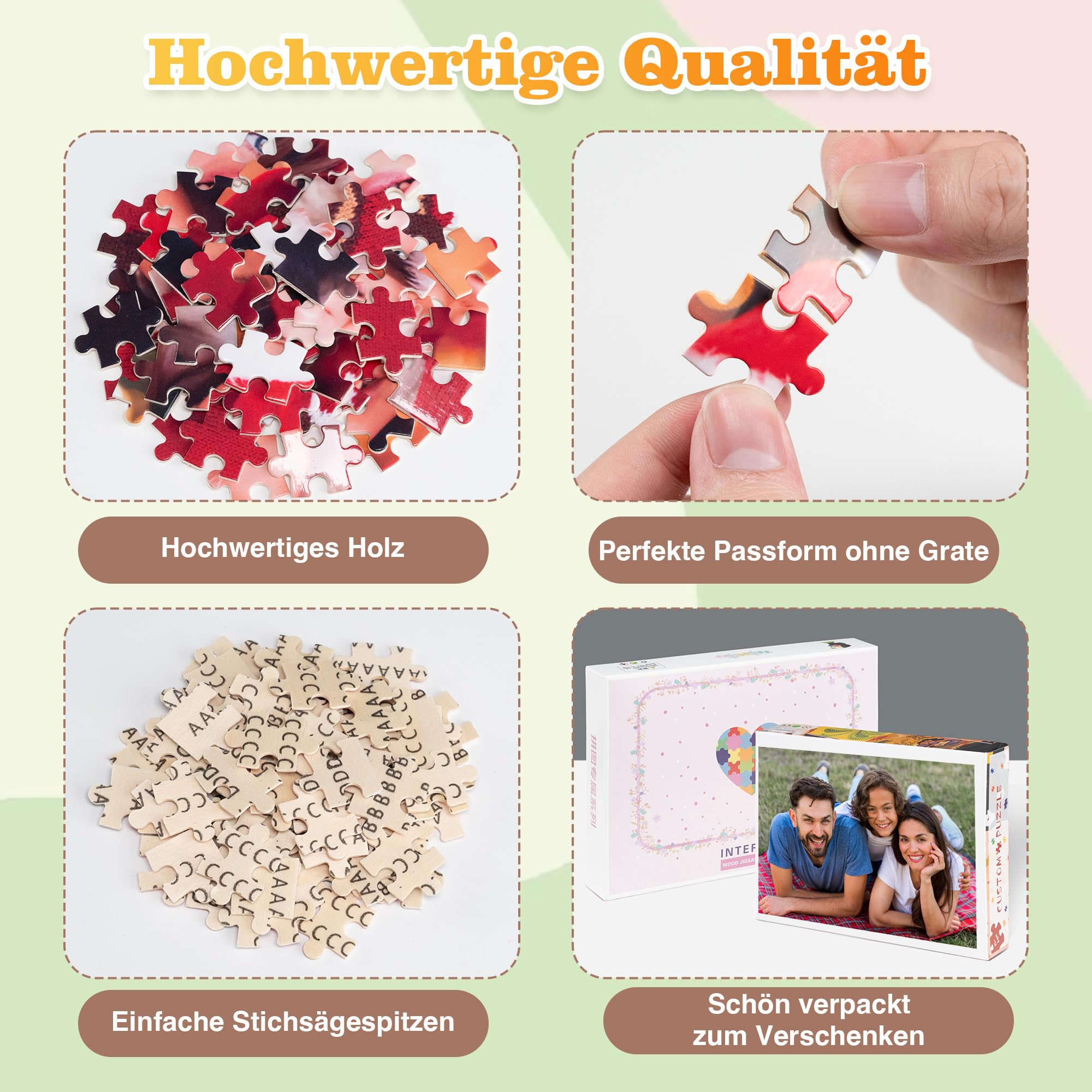 Easycosy Personalisiertes Puzzle mit eigenem Foto - 1000/500/300 Teile: Gestalte selbst Puzzle mit Bild Fotopuzzle - personalisierte Geschenke für Kinder Frauen Freundin Paare Partner zum Geburtstag 4