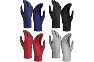 Vicenpal 4 Pair Running Glove Liners for Men Women Lightweight Winter Ski Gloves for Sport Hiking Working, One Size