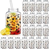 Yetene 20 Pack Highland Cow Cups with Lid and Straw Highland Cow Lover Decoration 16 oz Plastic Cute Brown Print Drinking Tumbler Bulk Western Farm Party Gift for Cowgirl Cowboy