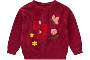 UNICOMIDEA Big Sister Sweater Baby Girl Knit Little Sister Sweatshirt Crewneck Winter Fall Clothes for 9M-4Y