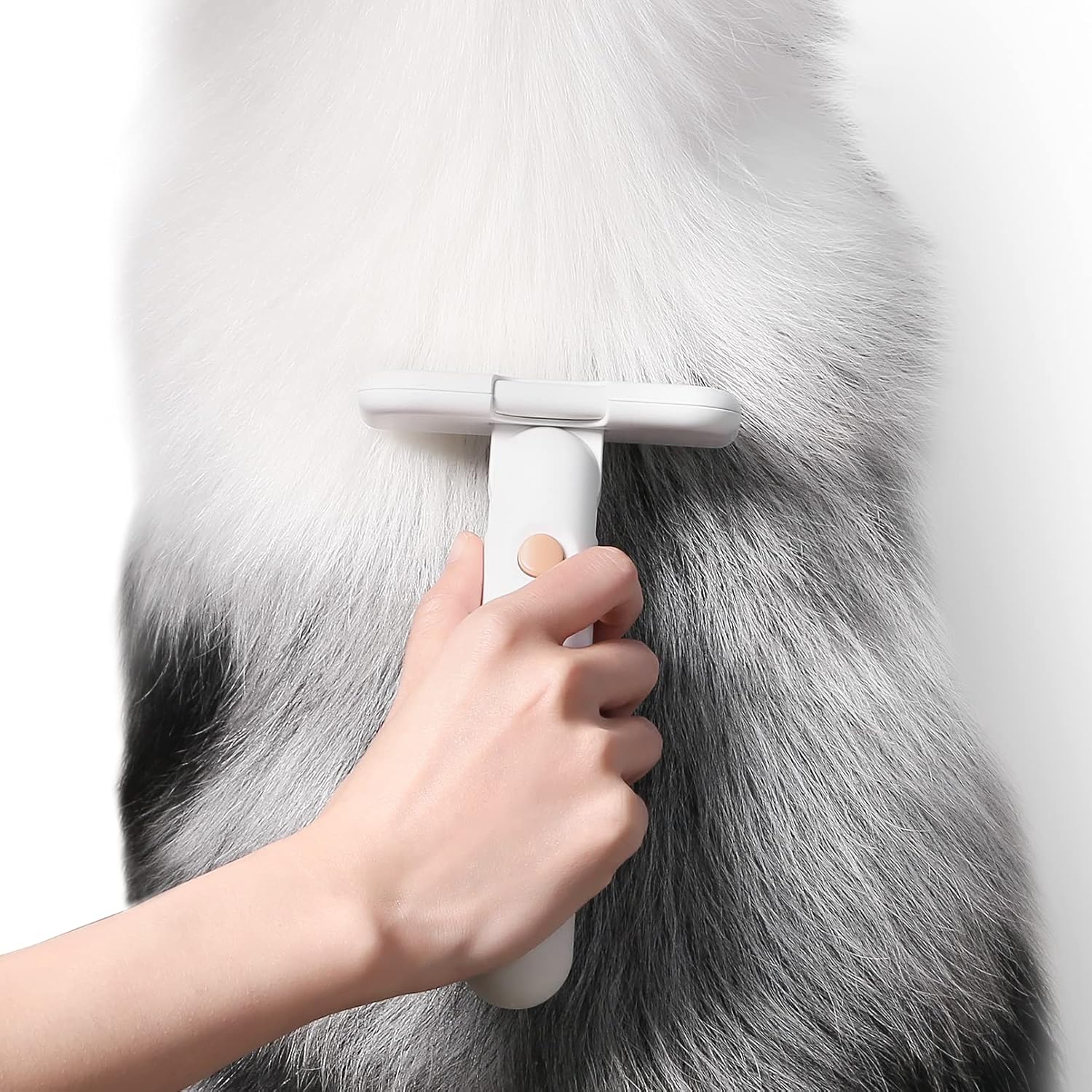 pidan Pet Brush for Deep De-Shedding, Dog and Cat Grooming Brush for Long-Short Haired Pet, Effectively Reduces Shedding, Adjustable Angle Fur Comb-Short Teeth: Beauty