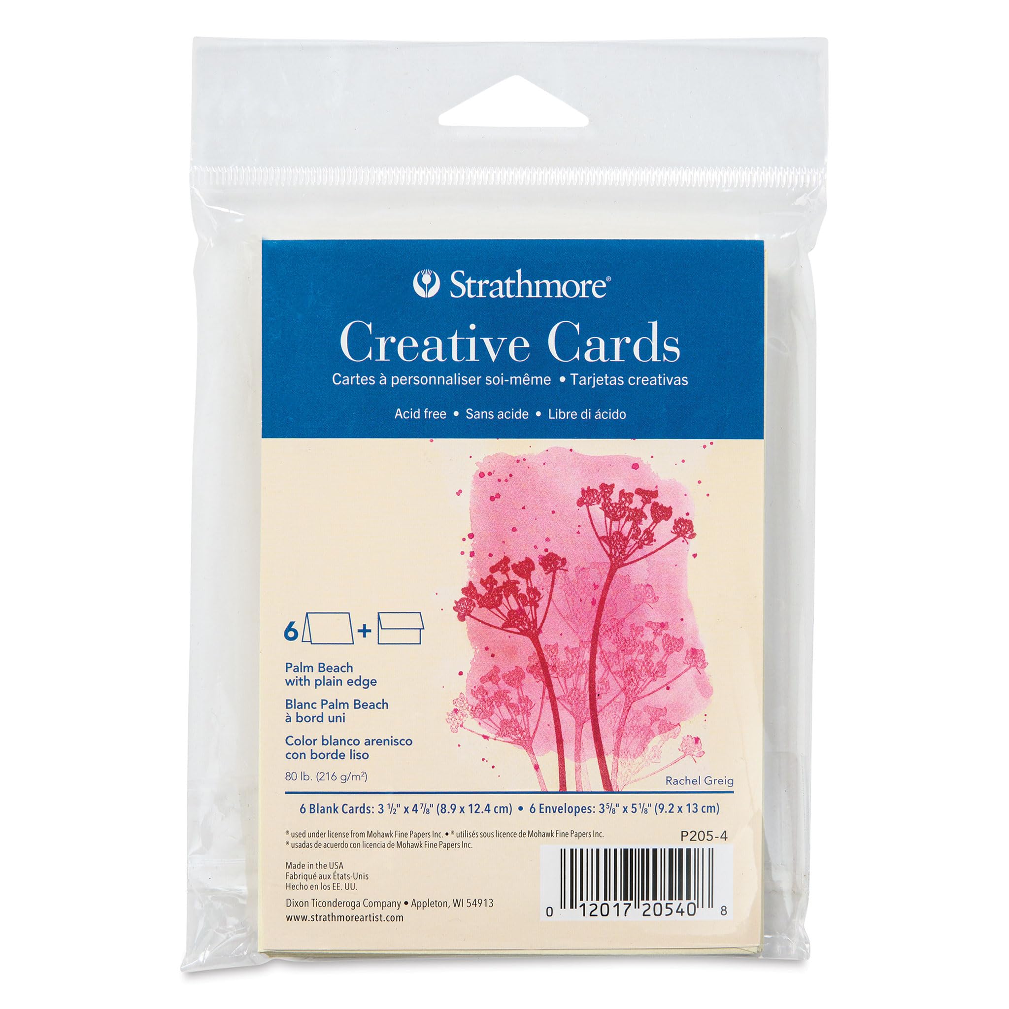 Strathmore Creative Cards, Palm Beach, Announcement Size, 3.5x4.875 inches, 6 Pack, Envelopes Included - Custom Greeting Cards for Weddings, Events, Birthdays
