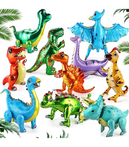 Kit Décoration Anniversaire Dinosaure 125 Pièces - Ballons Latex, Palmier, Franges, Pour Fête Jungle