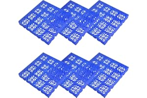 Yamahiko Plastic Pallet for Basement Storage, 6 Pcs Waterproof Plastic Pallets Ventilation Floor Pallet Grid Mat Lightweight Indoor Outdoor Storage Pallet Grid Pad for Supermarket Garages Warehouses