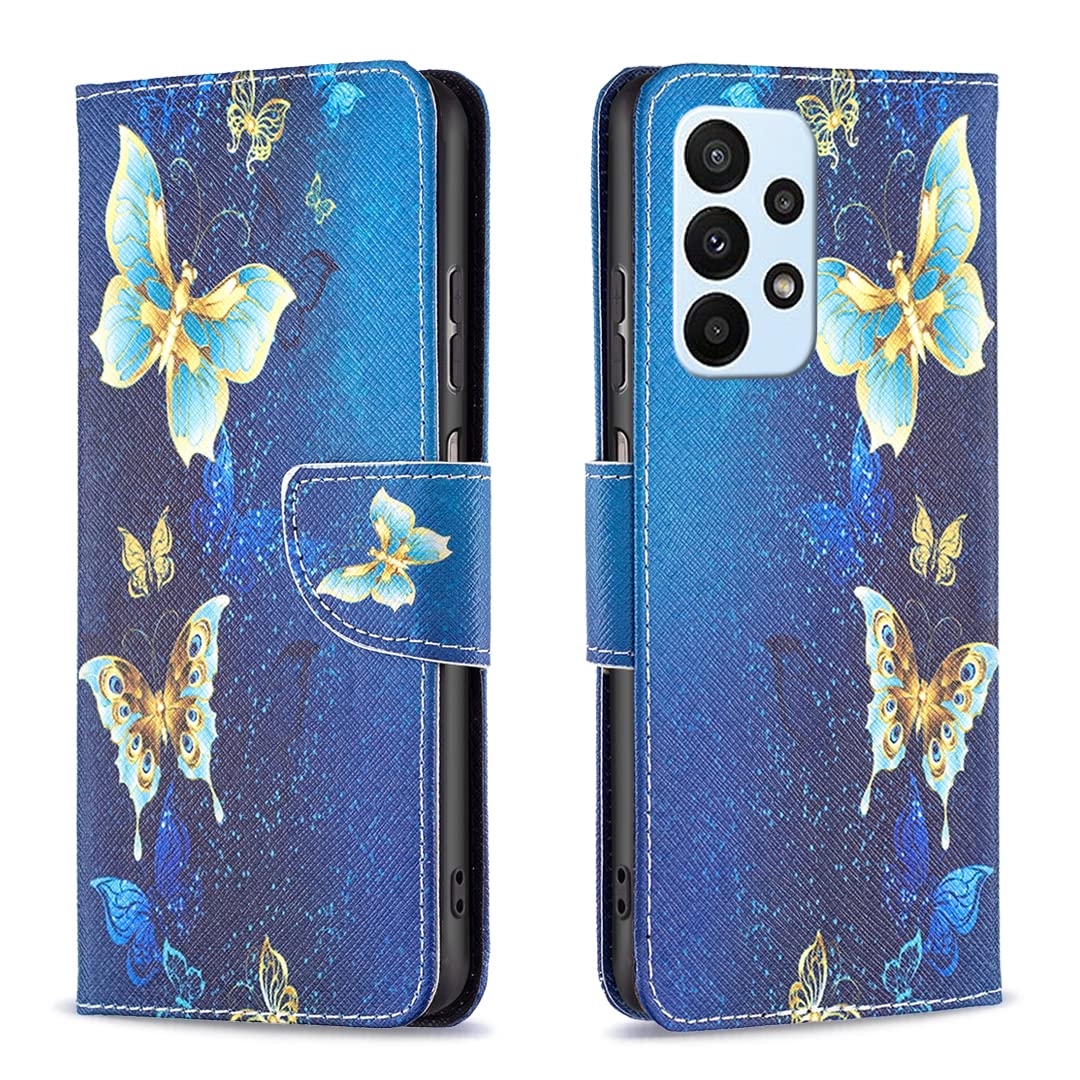 Thoankj Samsung Galaxy A52 Case, Galaxy A52s 5G Case Shockproof Slim PU Leather Flip Wallet Phone Silicone Cover with Magnetic Stand Protective Smartphone Cases for Samsung A52 5G Butterfly Daisy