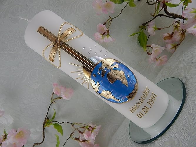 Christening Communion Decorations Candle Cross Baptism Gifts Boy