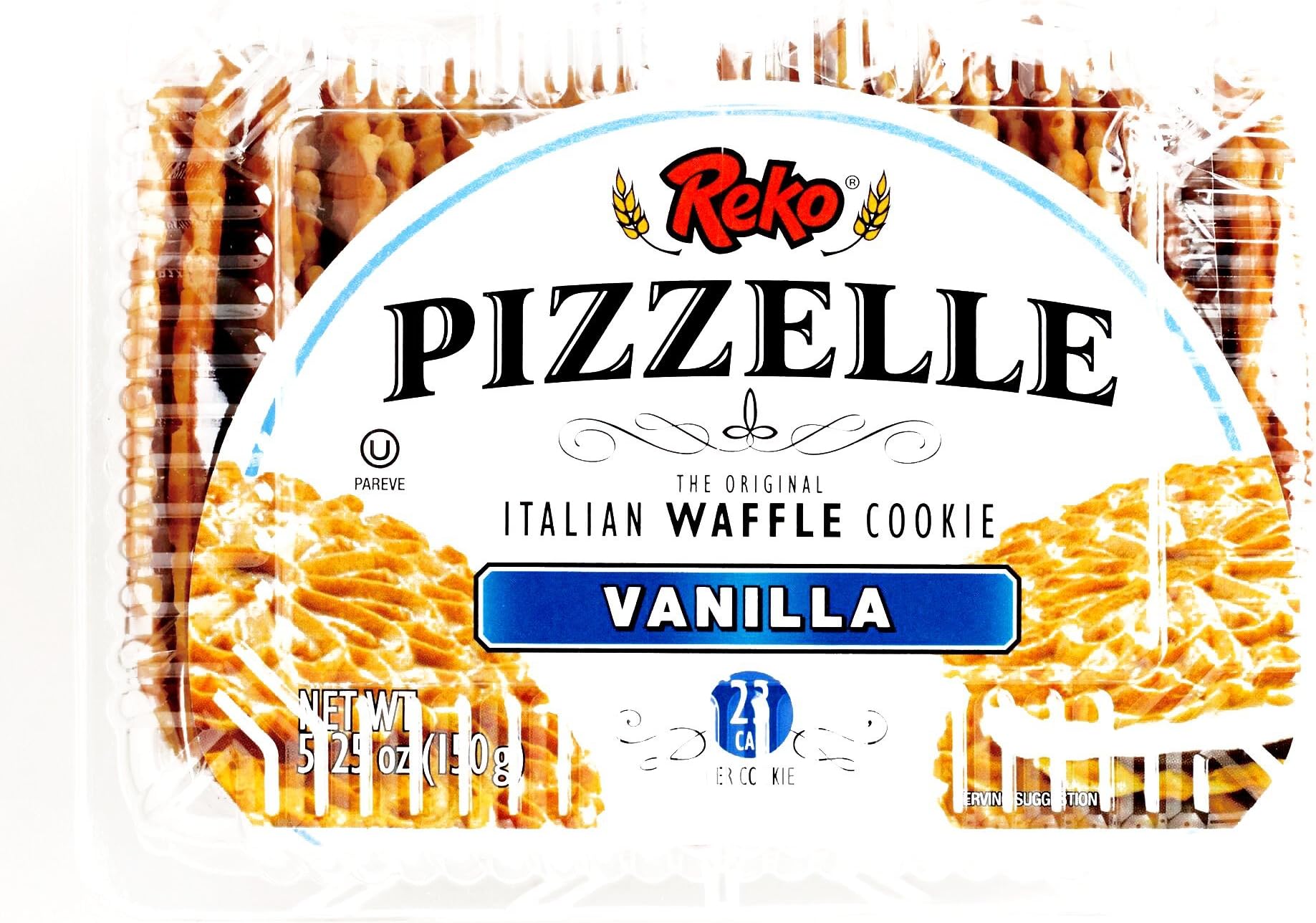 Reko Vanilla Pizzelle Cookies 5.25 oz each (2 Items Per Order)
