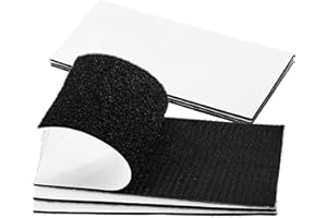 BRAVESHINE 8x4 Inch Adhesive Hook and Loop Tape - 6 Pack Heavy Duty Picture Hanging Strips Instead of Nails or Screws - Stick