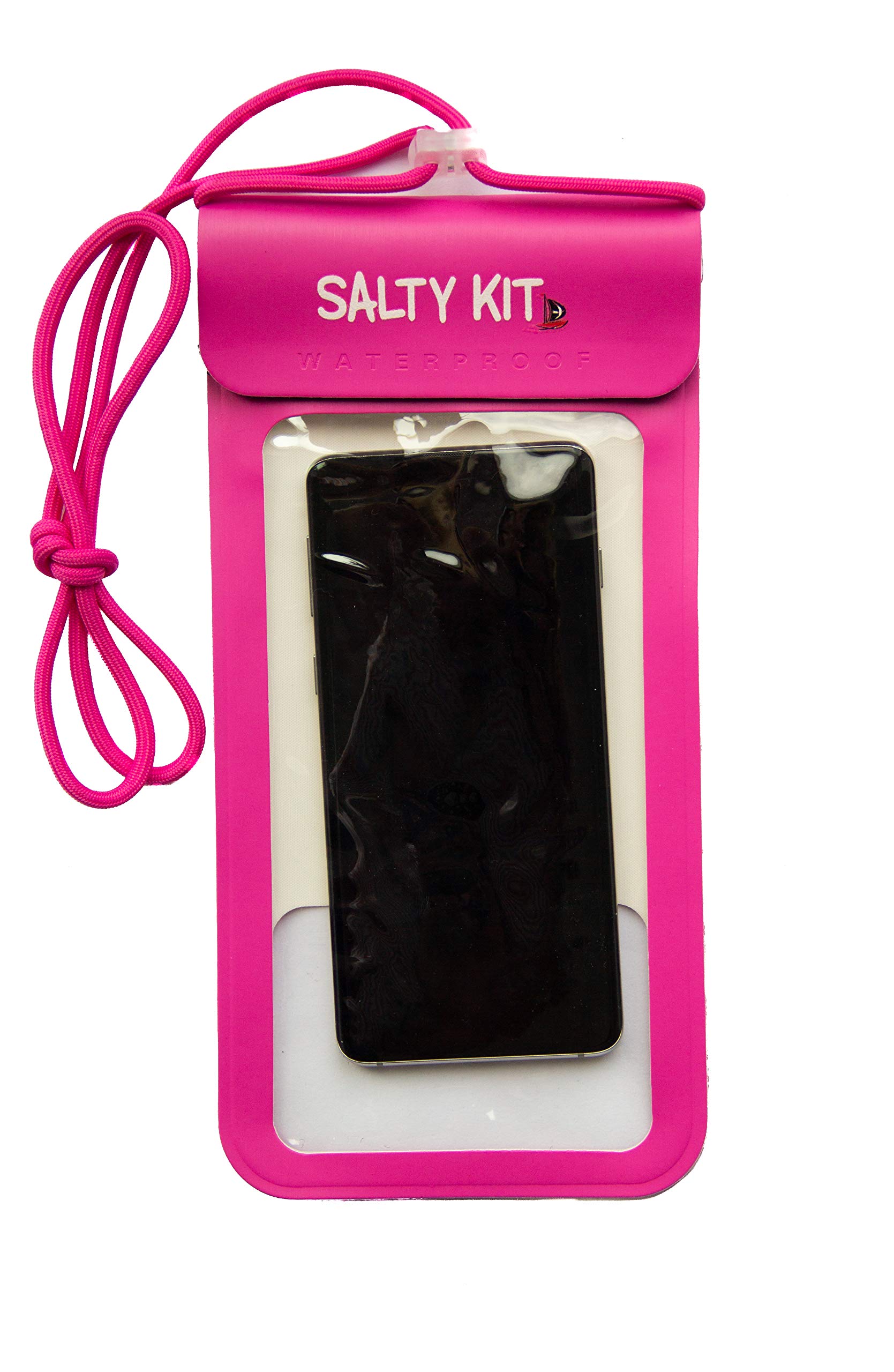 XL IPX8 Waterproof Phone Case, Underwater Phone Pouch with Neck Strap for iPhone Screen Size up to 7.5" to fit Samsung S20 Ultra, or to fit Your Phone/Keys/Cards/Money for Water Sports. (Pink)