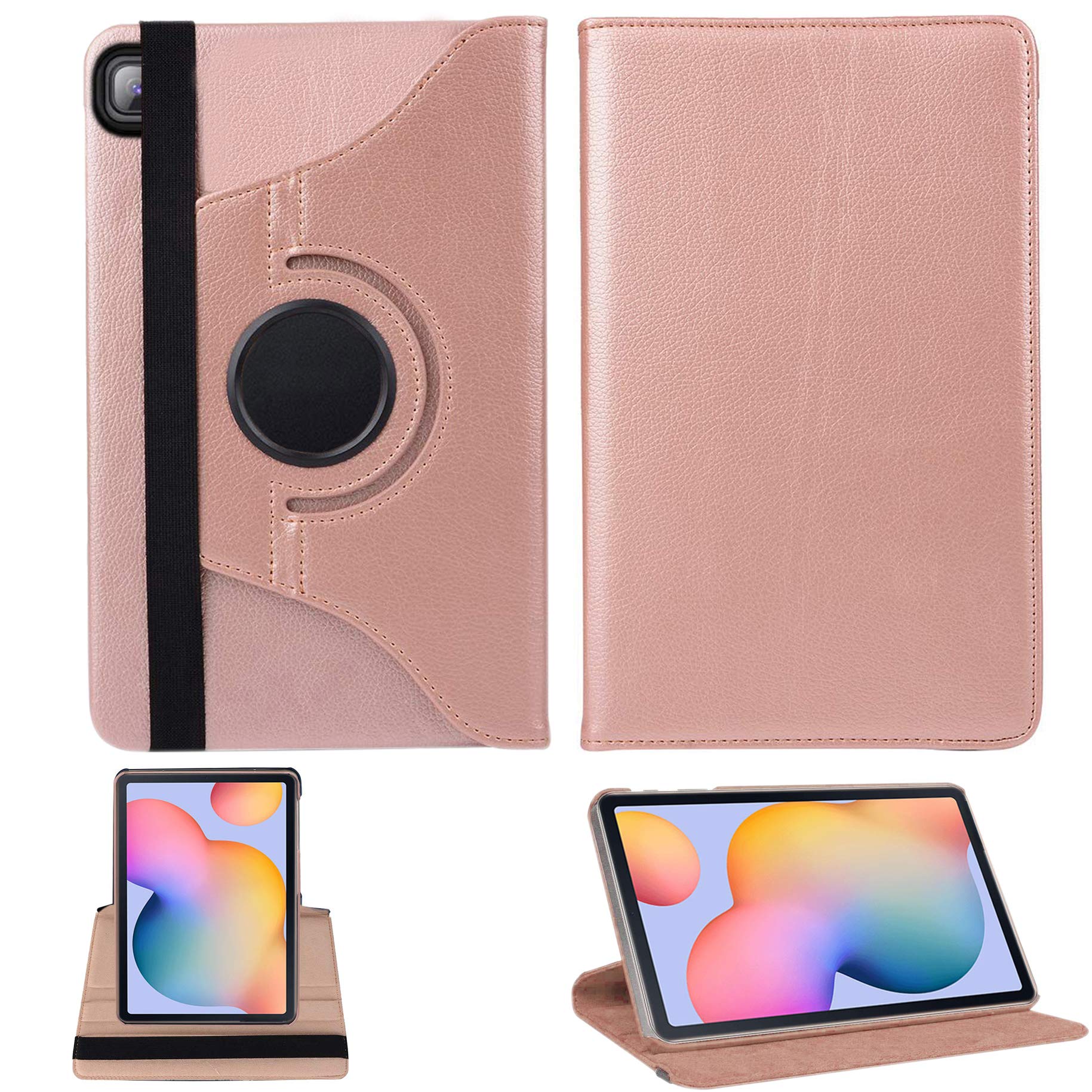 Case for Samsung Galaxy Tab S6 Lite 10.4 inch Tablet 2020 Released, Ultra Lightweight Slim Shell 360 Degree Rotating Swivel Stand Cover for Galaxy Tab S6 lite 10.4 (P610/P615) 2020 (Rose Gold)
