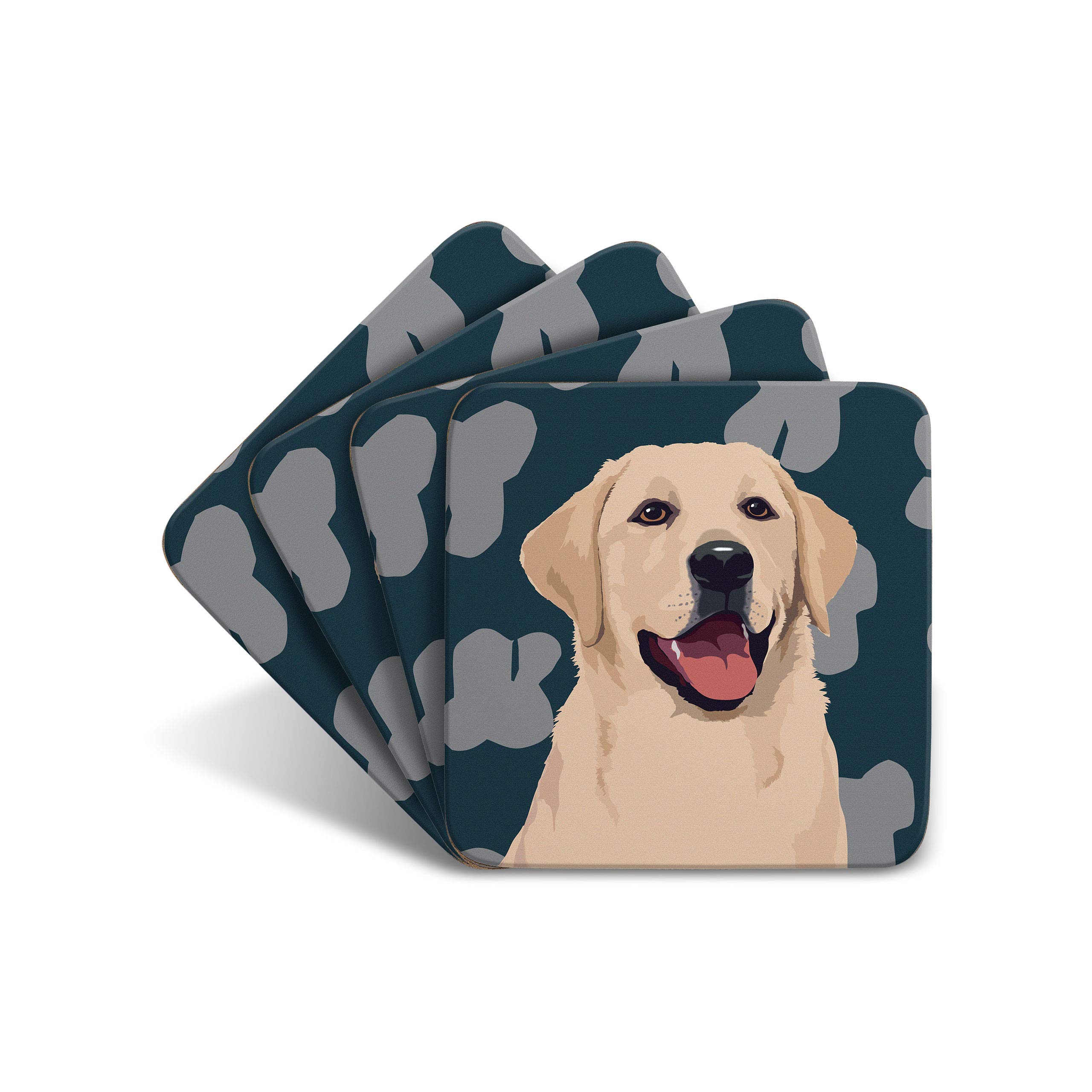 Golden Labrador - Set of 4 Coasters - Leslie Gerry Animal Gifts
