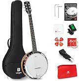 Vangoa 6 String Banjo Guitar Full Size, 38 Inch Banjo Guitar with Resonator Closed Back, Remo Head, Beginner Banjitar Six String Banjo Kit for Adults Teens Starters