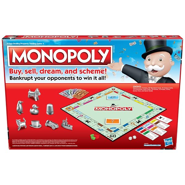 MONOPOLY GAME, FAMILY BOARD GAMES FOR 2 TO 6 PLAYERS & KIDS AGES 8 AND UP, INCLUDES 8 TOKENS (TOKEN VOTE EDITION)