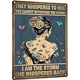 HYBLOM Inspirational Quote Motivational Wall Art - Hippie Boho Home Decor Sign - Positive Encouragement Gifts for Women Girls Office Bedroom Poster Vintage Metal Tin Signs 12x8 Inches