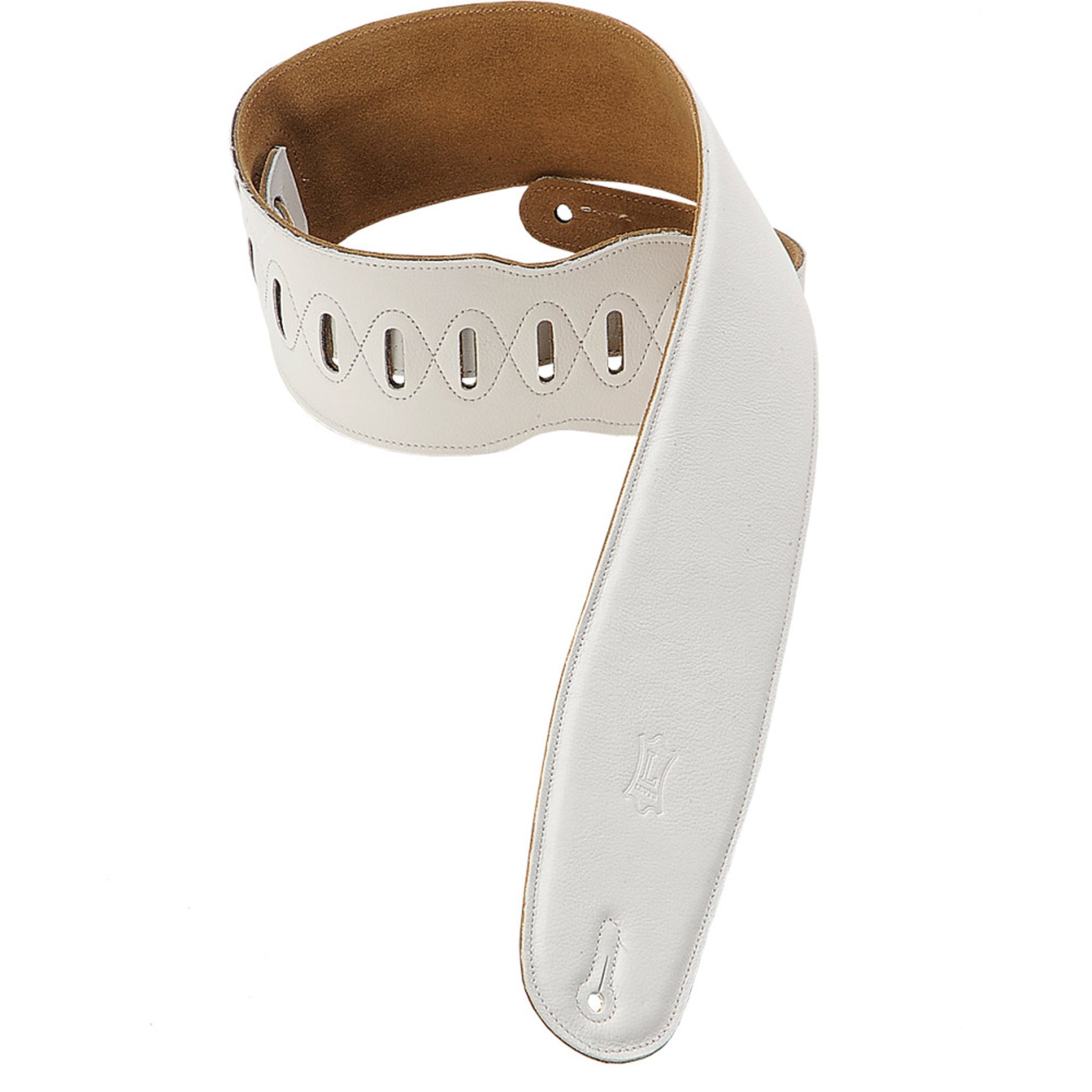 Levy's M4GF‐WHT 3.5-inch Leather Padded Strap - White