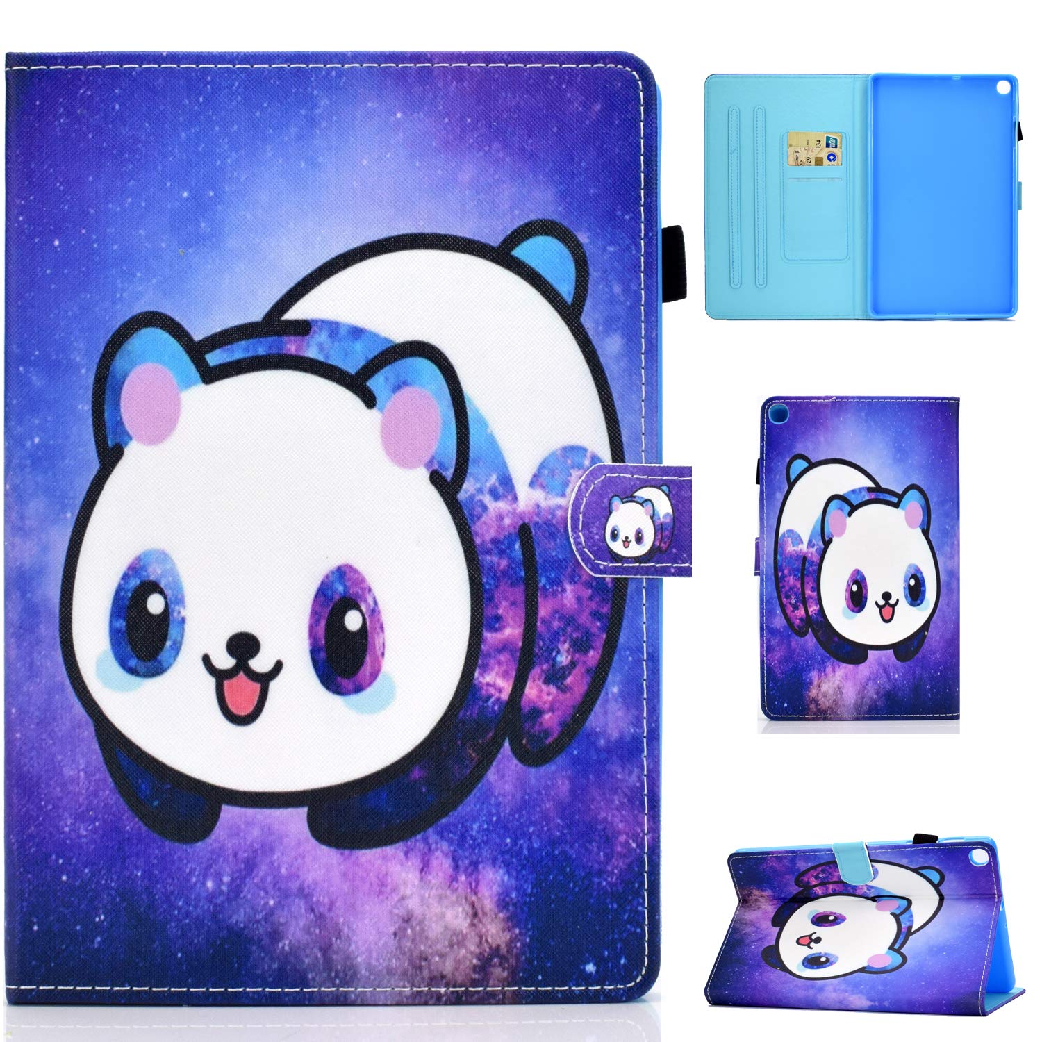 Lspcase Samsung Galaxy Tab A 2019 Case, Samsung Galaxy Tab A 10.1 Inch 2019 SM-T510 SM-T515 Leather Tablet Flip Stand Protective Cover with Wake/Sleep Function Panda
