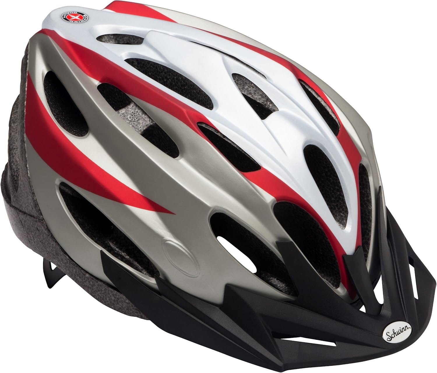 Amazon.com : Schwinn Adult Traveler Helmet, Silver/Red : Bike Helmets : Sports & Outdoors