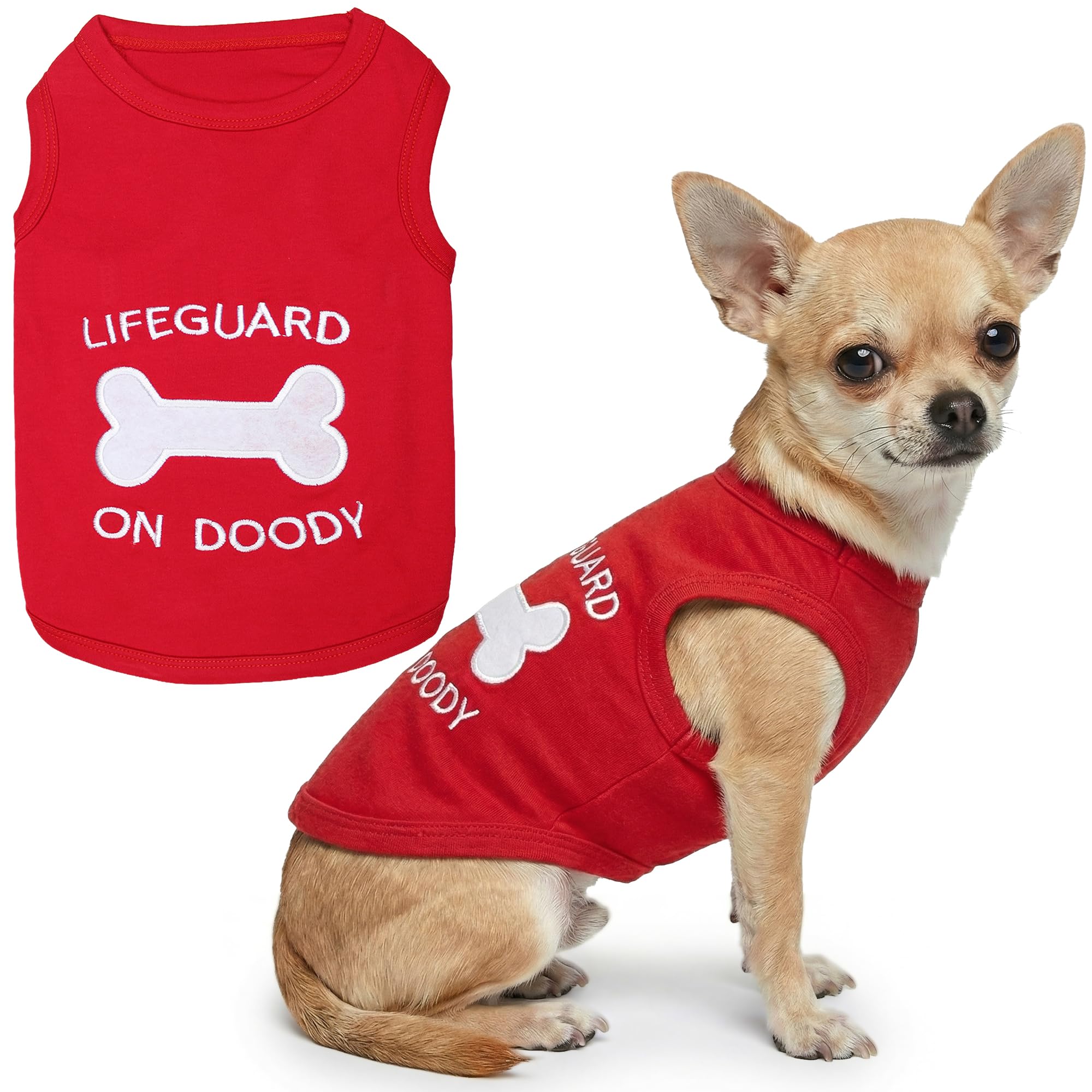Parisian Pet Lifeguard on Doody Dog T-Shirt, Small