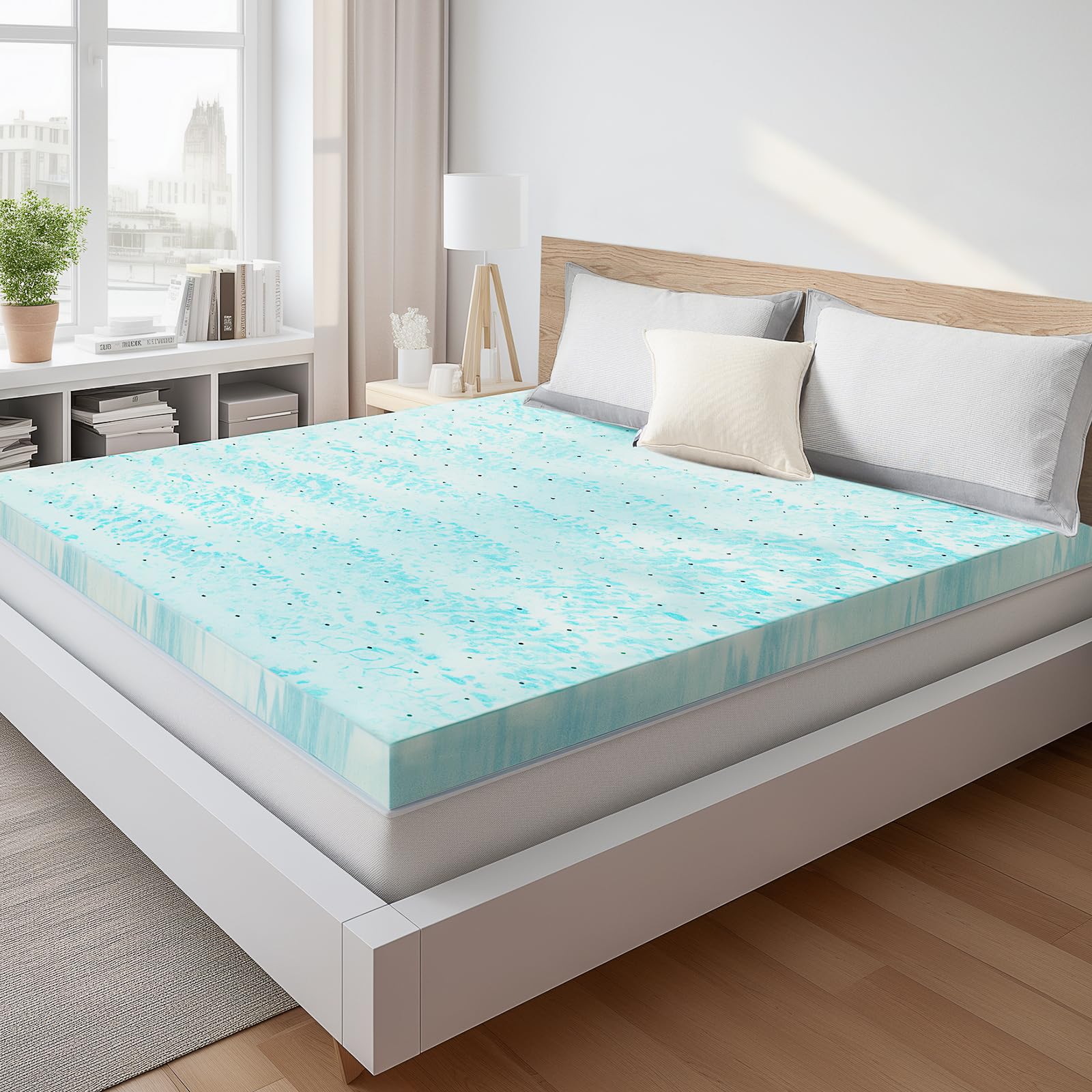 Photo 1 of **** DIRTY *** Sweetcrispy Mattress Topper King, 2 Inch Thick Memory Foam Gel Infused Cooling Toppers Pad for King Size Bed, Sleeper Sofa, RV, Camper, CertiPUR US Certified, Ventilated and Breathable