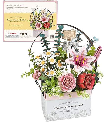 ROBOTIME - Kit de manualidades de madera 3D, rosa rosa rosa TW041 para adultos, decoración floral artificial para mesa, centro de mesa, regalo para mujeres ROBOTIME - Kit de manualidades de madera 3D, rosa rosa rosa TW041 para adultos, decoración floral artificial para mesa, centro de mesa, regalo para mujeres