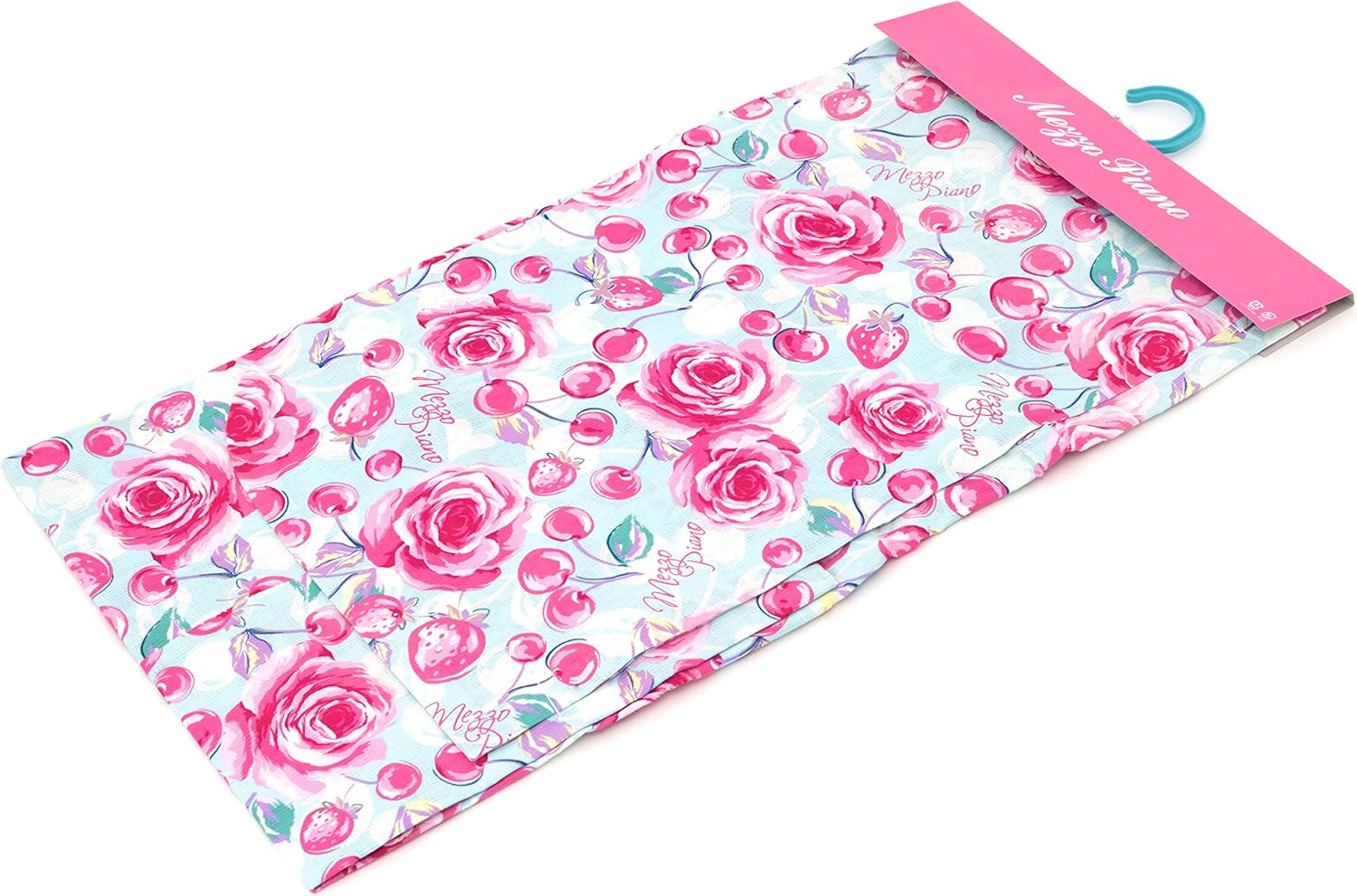 Amazon ソウビエン メゾピアノ Mezzopiano 浴衣 子供 女の子 単品 水色 バラ 薔薇 イチゴ さくらんぼ 1cm 着物 浴衣 通販