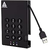 Apricorn 256GB Aegis Padlock USB 3.0 SSD 256-Bit Encrypted Portable Drive (A25-3PL256-S256)