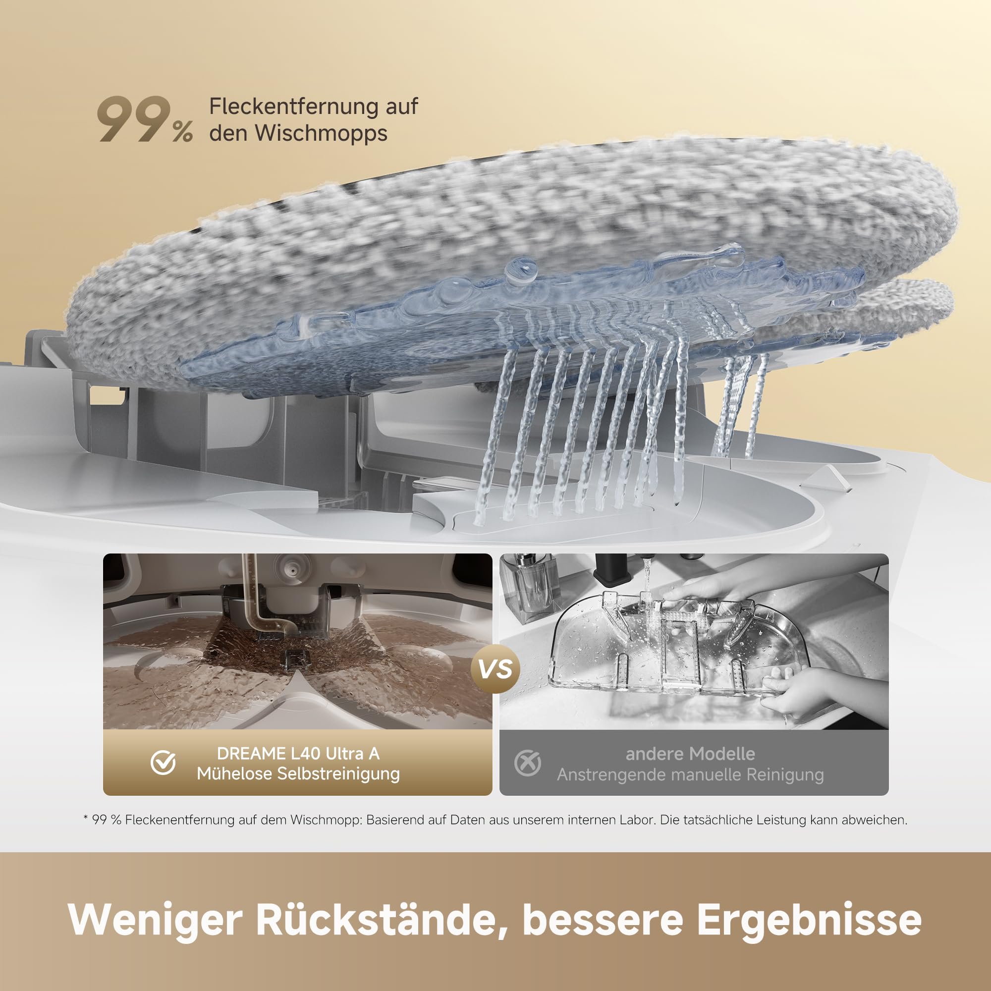 dreame L40 Ultra A Saugroboter mit Wischfunktion,dualem System gegen aufgewickelte Haare, 24.000 Pa Saugkraft, 10,5 mm Moppanhebung, Mopp-Selbstreinigung und intelligenter Hindernisvermeidung 8