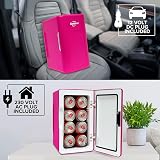Koolatron Retro Mini Fridge 6L 12V AC/DC Portable Cooler Warmer Pink view 3