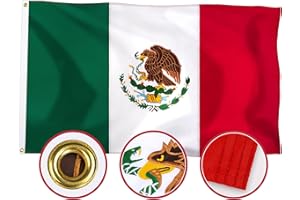 XIFAN Premium Mexico Mexican Flag 3x5 Outdoor, Double Sided Embroidered Eagle, Bandera De Mexico Mexicana for Wall, Heavy Duty 210D Nylon Mexican MX National Country Flags