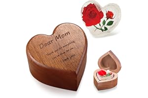 SKPAND Handmade Mothers Day Gifts for Mom from Daughter or Son,Gorgeous Mothers Day Gifts for wife Unique,Mothers Day Gift Set Includes Rose and Wooden Box-Thank you（red）