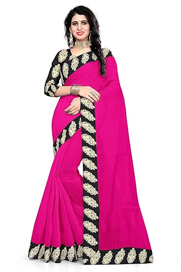 Winza Designer Womens Silk Saree with Blouse (DEVI BORDERB)