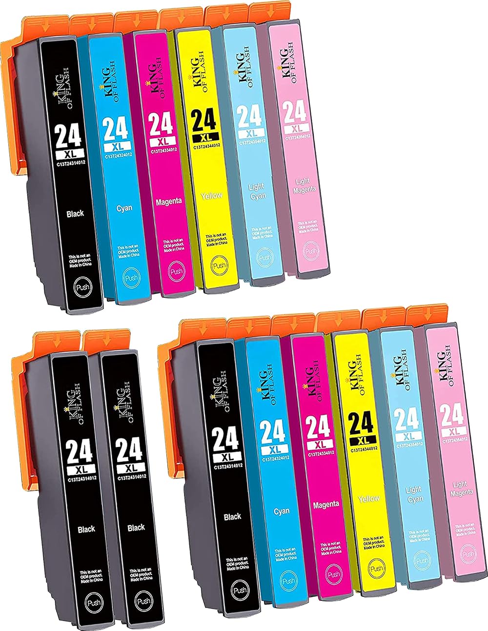 King of Flash 24XL Compatible Ink Cartridges for Epson XP XP-970 XP-950 XP-860