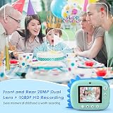 HiMont Kids Camera Instant Print 20MP Dual Lens 32GB Blue 3 Rolls Paper view 2