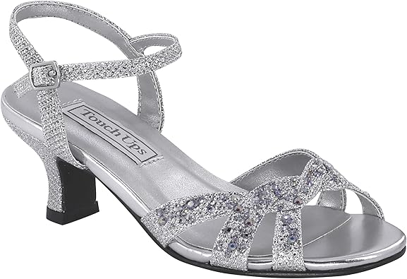 silver shimmer sandals
