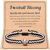 HGDEER Baseball Bracelet, Adjustable Braided, Baseball Basketball Gifts for Teens, Teams, Son, Grandson Brother