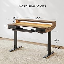 FEZIBO 48 x 24 Inch Height Adjustable Electric