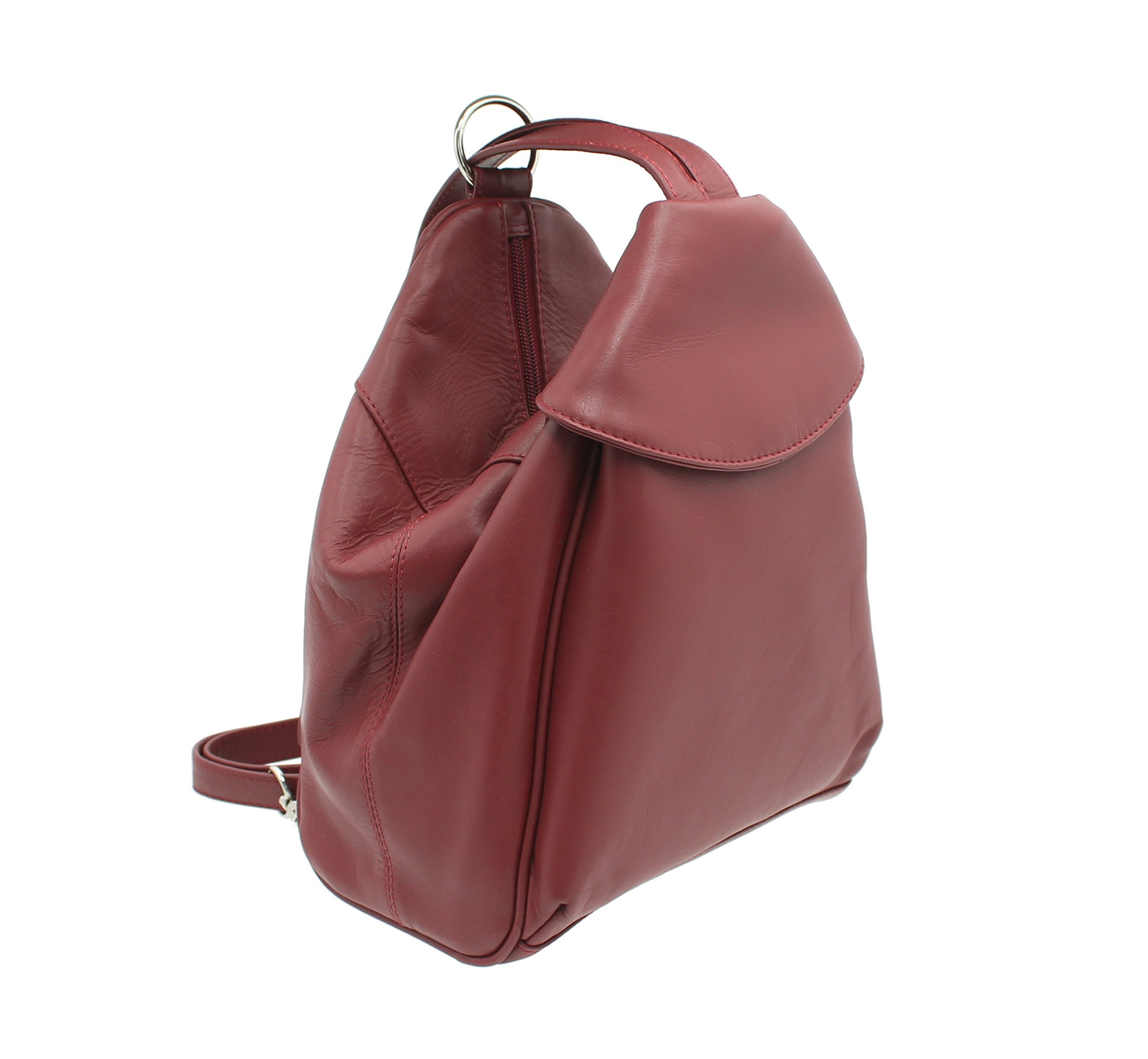 VISCONTI Leather Backpack Style 01721 Red
