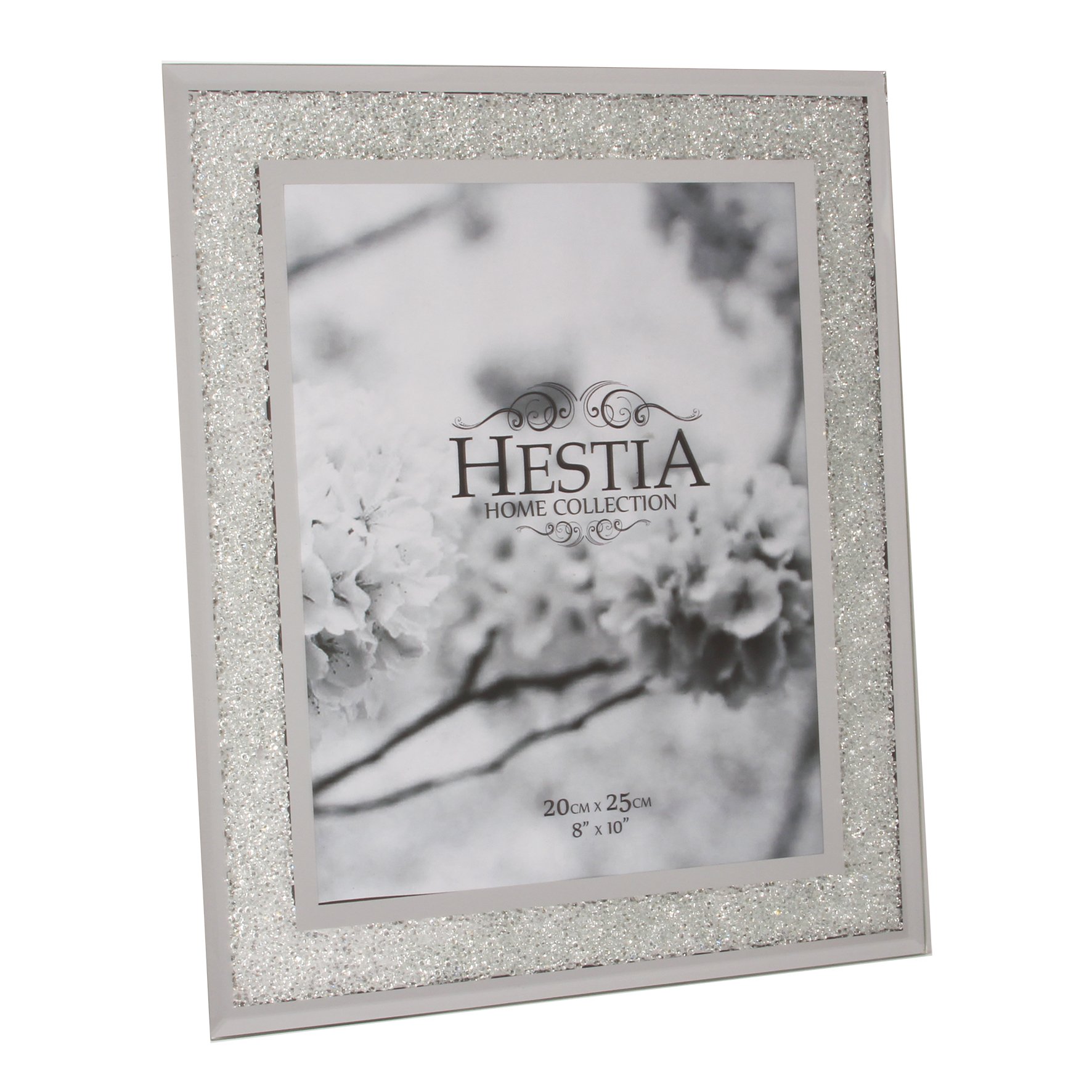 Hestia Photo Frame Crystal Edge with Silver Border 8" x 10" HE76980