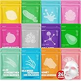 KONEUK 24 Pack Sheet Hydrating Face Masks Skincare, Soothing & Moisturizing Face Mask for All Skin Types, Bulk Collagen Face Mask for Women Skin Care, Facial Masks Set Spa Gifts for Women