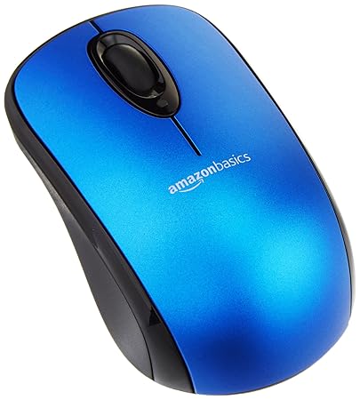 AmazonBasics Kabellose Maus mit Nano-Empfänger - Blau