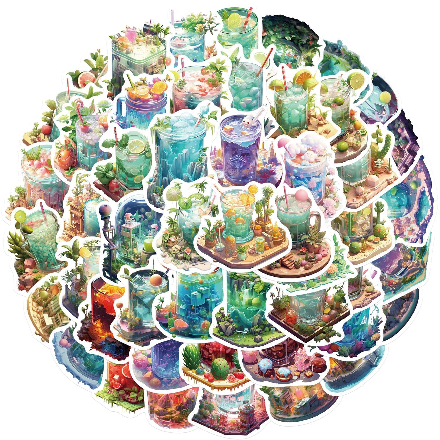 50 Pcs The Plants in the Cup Stickers for Kids Teens Adults Boys Girls Gift,Stickers Pack for Laptop,Skateboard,Luggage,Car,Bike, Cup,Computer,Water Bottle Decor,Vinyl Waterproof Sticker Decals — image 1