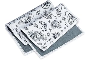 MICROFIBER WHOLESALE MW Quick Cloth – 2 Pack with Case | Microfiber Cloth for Eyeglasses, Phones, Tablets, Lenses | Double Sided Ultrafine Microfiber (Paisley)