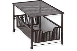 Simple Houseware Stackable Under Sink Cabinet Sliding Basket Organizer Drawer, Bronze