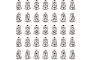 Craftdady 50Pcs Antique Silver Spacer Cone Bead Caps 10x7mm Tibetan Metal Terminator End Caps for Jewelry Making Hole: 2mm
